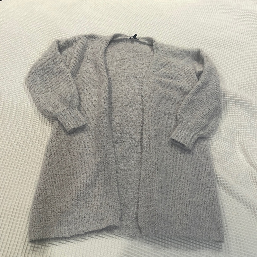 Fuzzy Gray Cardigan